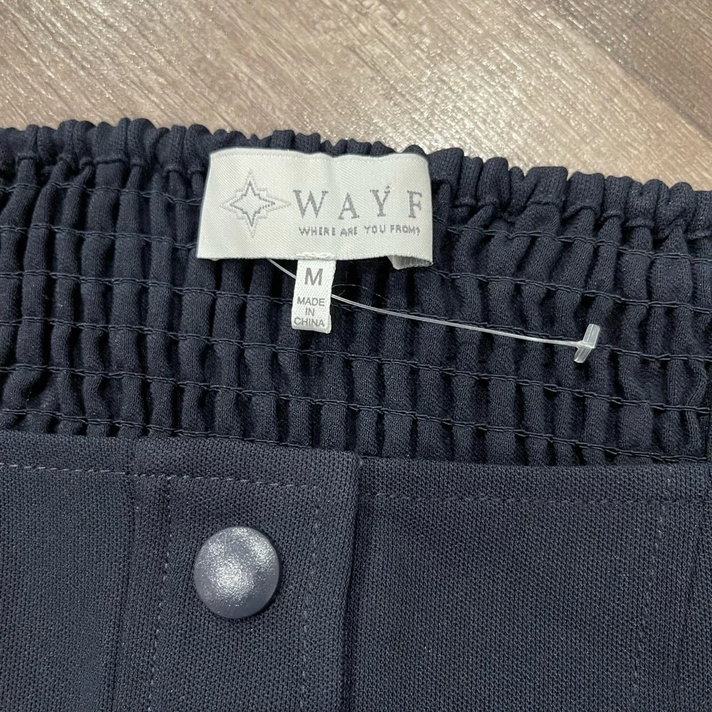 WAYF crop top navy blue Cora Snap front button top corset Dollskill free people - Picture 8 of 15